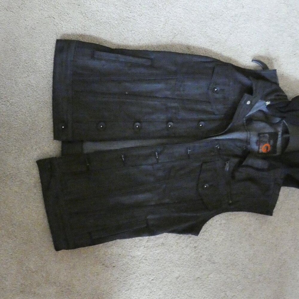 Guess Kids Black Denim Vest – Size Small | Button-Up Sleeveless Jacket